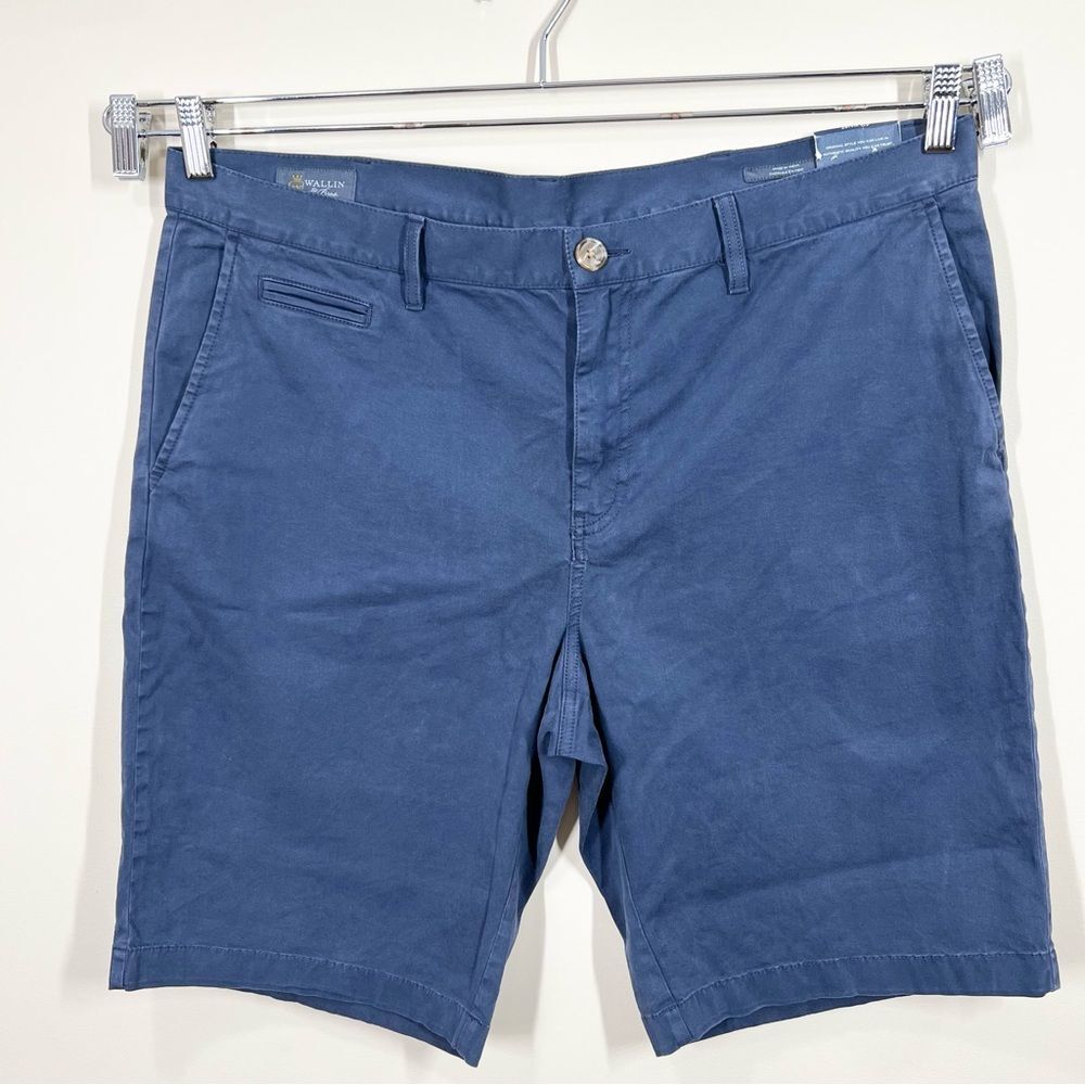 NWT Wallin & Bros Flat Front Chino Navy Shorts 40 W